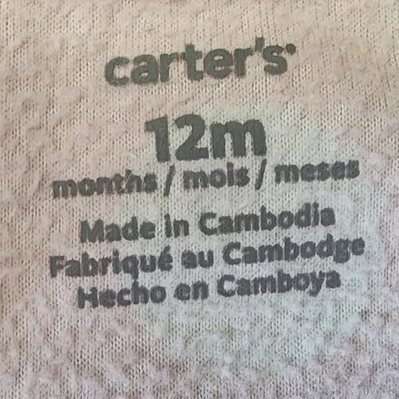 Carters Pink Sleeper One Piece Zipper Girls Baby Size 12 Months - Picture 6 of 6